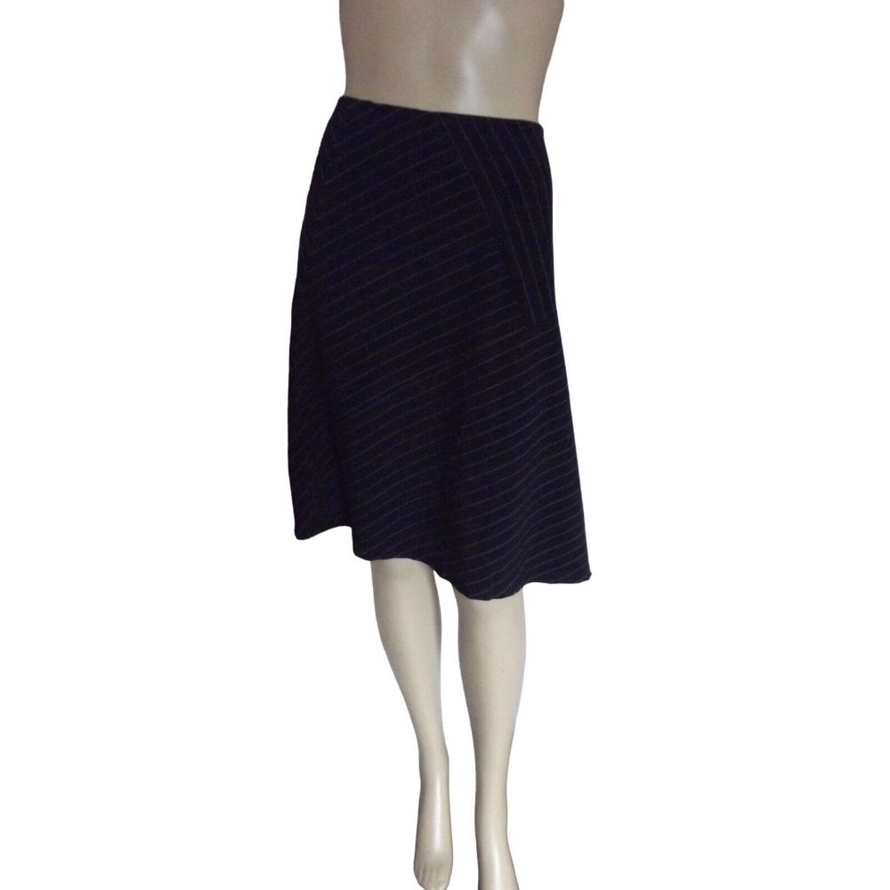 Mossimo Size 6 Black Pinstripe A-line Shirt polyester rayon small y2k